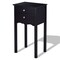 Black MDF Wood 2-Drawer Side End Table Nightstand with Storage Drawers for Bedroom or Living Room